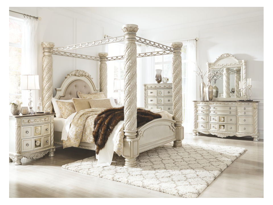 ashley california king beds with big post